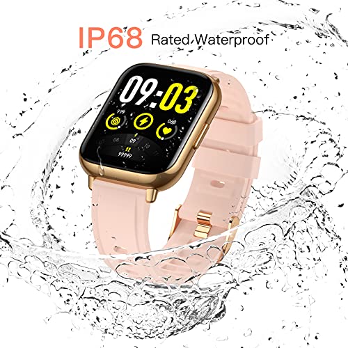 AGPTEK Smartwatch, 1,69 Zoll Armbanduhr mit personalisiertem Bildschirm, Musiksteuerung, Herzfrequenz, Schrittzähler, Kalorien, usw. IP68 Wasserdicht Fitness Tracker, für iOS und Android, Pink - 7