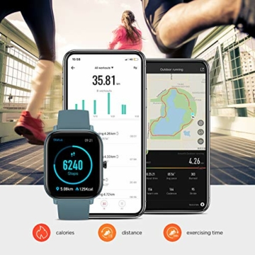Amazfit Smartwatch GTS Farbdisplay Fitness Sportuhr 5 ATM wasserdicht mit GPS, Schrittzähler, Schlafmonitor, 12 Sportmodi für Damen Herren Sport - 2