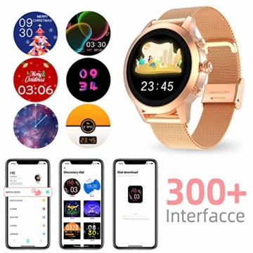 Aney Well Smartwatch Damen, Smart Armbanduhr Fitness Tracker Wasserdicht IP68 Fitnessuhr Pulsuhren Sportuhr Schrittzähler Uhr Schlafmonitor für Android iOS - 3