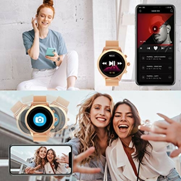 Aney Well Smartwatch Damen, Smart Armbanduhr Fitness Tracker Wasserdicht IP68 Fitnessuhr Pulsuhren Sportuhr Schrittzähler Uhr Schlafmonitor für Android iOS - 6