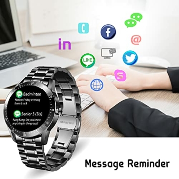 BEN NEVIS Smartwatch,Fitnessuhr mit Schrittzähler Blutdruckmessung Fitness Tracker Wasserdicht Armbanduhr Sportuhr Smart Watch mit Herzfrequenzmessung Schlafmonitor für Herren iOS Android - 2