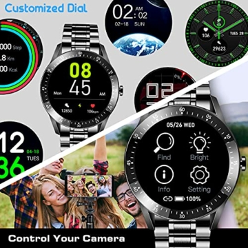 BEN NEVIS Smartwatch,Fitnessuhr mit Schrittzähler Blutdruckmessung Fitness Tracker Wasserdicht Armbanduhr Sportuhr Smart Watch mit Herzfrequenzmessung Schlafmonitor für Herren iOS Android - 7