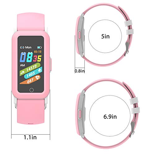 BingoFit Fitness Armband Uhr Kinder, Fitness Tracker Smartwatch mit Blutdruck Pulsmesser und Schlafmonitor, Wasserdicht Schrittzähler Kalorienzähler Aktivitätstracker für Kinder Mädchen Junge Teenager - 7