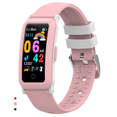 BingoFit Fitness Armband Uhr Kinder, Fitness Tracker Smartwatch mit Blutdruck Pulsmesser und Schlafmonitor, Wasserdicht Schrittzähler Kalorienzähler Aktivitätstracker für Kinder Mädchen Junge Teenager - 1