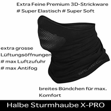 BRUBECK® X-Pro halbe klimaoaktive Gesichtsmaske Sturmhaube Sturmmaske, Größen: L/XL; Farbe: X-Pro / Black - 2