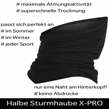 BRUBECK® X-Pro halbe klimaoaktive Gesichtsmaske Sturmhaube Sturmmaske, Größen: L/XL; Farbe: X-Pro / Black - 3