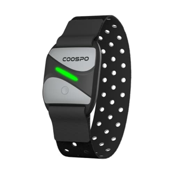 COOSPO HW807 Herzfrequenzmesser Armband Bluetooth ANT+, HRV Herzfrequenz-Trainingsbereich Optisch Herzfrequenz Armband IP67 Wasserdichter, Wiederaufladbar Kompatibel mit CoospoRide App - 1