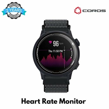 COROS PACE 2 Premium GPS Sportuhr, Herzfrequenzmesser, 30-Stunden-GPS-Vollbatterie, Barometer, ANT + & BLE-Anschlüsse, Strava, Stryd & TrainingPeaks (Navy Nylon) - 3