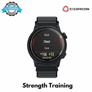 COROS PACE 2 Premium GPS Sportuhr, Herzfrequenzmesser, 30-Stunden-GPS-Vollbatterie, Barometer, ANT + & BLE-Anschlüsse, Strava, Stryd & TrainingPeaks (Navy Nylon) - 4