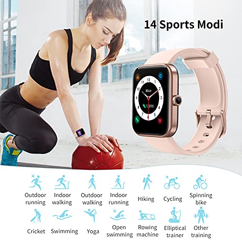 CUBOT ID206 Smartwatch, Fitness Armbanduhr mit 1.69 Zoll Touchscreen, Alexa integriert Smart Watch, Sportuhr, Fitness Tracker, Schlafmonitor, 5ATM Wasserdicht Uhr für Damen Herren (Schwarz)… - 3