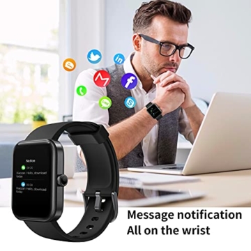CUBOT ID206 Smartwatch, Fitness Armbanduhr mit 1.69 Zoll Touchscreen, Alexa integriert Smart Watch, Sportuhr, Fitness Tracker, Schlafmonitor, 5ATM Wasserdicht Uhr für Damen Herren (Schwarz)… - 5