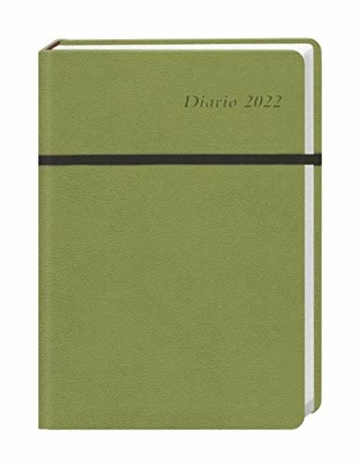 Diario Wochen-Kalenderbuch A6 grün - Terminkalender 2022 - Taschenkalender - Wochenplaner - mit Softcover, Gummiband, Lesebändchen und Einstecktasche - 10,3 x 15 cm - 1