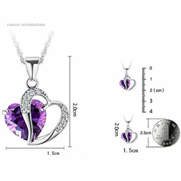 Dorical Damen 925 Sterling Silber 3A Zirkonia Halskette exquisite Geschenk/Frauen Halskette Beliebte Schmuck dchen Geschenk Promo(F) - 5