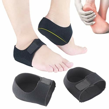 Fersensporn Bandage Silikon, Kapmore Ferse Socken 1 Paar Fersensocken Heel Wrap Verstellbare Atmungsaktive Plantarfasziitis Wrap Fersenschutz - 1