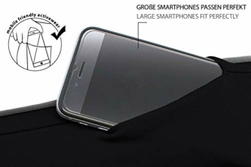 Formbelt® Plus Sport-Bauchtasche mit Reißverschluss, Laufgürtel für Handy Smartphone, elastische Lauftasche iPhone 8 8 Plus X 7 Plus + Samsung Galaxy S8 S9 + Plus Reise-Hüfttasche schwarz L - 5