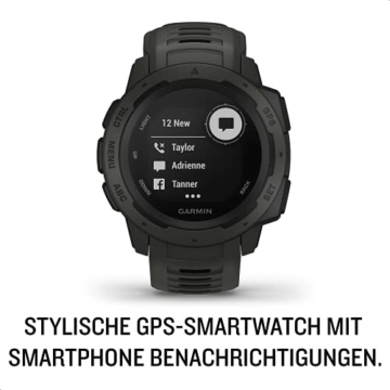Garmin Instinct - wasserdichte GPS-Smartwatch mit Sport-/Fitnessfunktionen und bis zu 14 Tagen Akkulaufzeit. Herzfrequenzmessung am Handgelenk, Fitness Tracker und Smartphone Benachrichtigungen - 2
