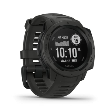 Garmin Instinct - wasserdichte GPS-Smartwatch mit Sport-/Fitnessfunktionen und bis zu 14 Tagen Akkulaufzeit. Herzfrequenzmessung am Handgelenk, Fitness Tracker und Smartphone Benachrichtigungen - 1
