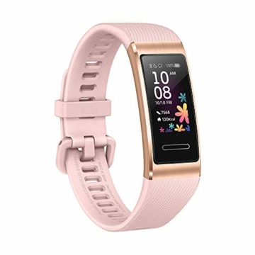 Huawei Band 4 Pro Fitness-Aktivitätstracker (All-in-One Smart Armband, Herzfrequenz- und Schlafüberwachung, eingebautes GPS, farbenreiches Touch Display, 5 ATM wasserfest) gold mit rosa Armband - 6