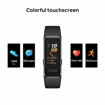 Huawei Band 4 wasserdichter Bluetooth Fitness- Aktivitätstracker mit Herzfrequenzmesser, Sport Band und Touchscreen, Graphite Black - 5
