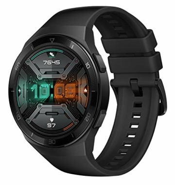 HUAWEI Watch GT 2e Smartwatch (46mm AMOLED Touchscreen, SpO2-Monitoring,Herzfrequenz-Messung,Musik Wiedergabe,GPS,Fitness Tracker,5ATM wasserdicht) Graphite Black[Exklusiv+5 EUR Gutschein] - 1