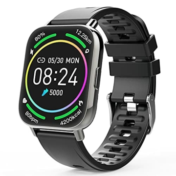 Judneer Smartwatch, 1.69 Zoll Voll Touch-Farbdisplay Armbanduhr mit Pulsuhr Fitness Tracker, IP67 Wasserdicht Smart Watch Android IOS mit Schlafmonitor, Sportuhr Schrittzähler für Damen Herren Watch - 1