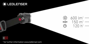 Ledlenser H8R, LED Stirnlampe, 600 Lumen, bis zu 120h Laufzeit, rotes Rücklicht, inkl. Akku, aufladbar, Box-Verpackung - 3