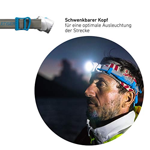 Ledlenser NEO10R LED Akku Running Stirnlampe, extrem helle 600 Lumen, 120 Stunden Laufzeit, wiederaufladbar, speziell für Laufsport geeignet, blau, inkl. Akku - 3