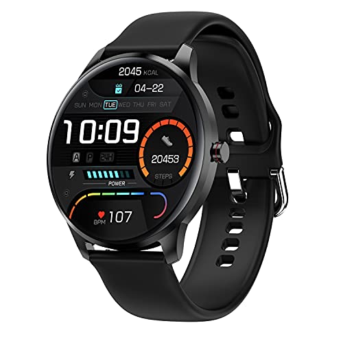 LIEBIG Smartwatch Herren, fitnessuhr mit Schrittzähler IP68 Wasserdicht Sportuhr mit Pulsuhr Blutdruckmessgerät Schlafmonitor Damen Herren Armbanduhr für Android iOS (Schwarz) - 1