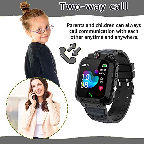 PTHTECHUS GPS Smartwatch Telefon für Kinder, 1,44'' LED Touch Digitalkamera Uhr Support Spiel, Wecker SOS Sprach Chat Smart Watch, Kindergeschenk 4-12 Jahre - 2