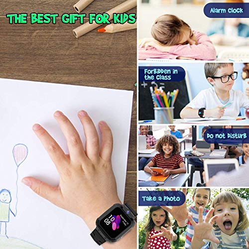 PTHTECHUS GPS Smartwatch Telefon für Kinder, 1,44'' LED Touch Digitalkamera Uhr Support Spiel, Wecker SOS Sprach Chat Smart Watch, Kindergeschenk 4-12 Jahre - 6