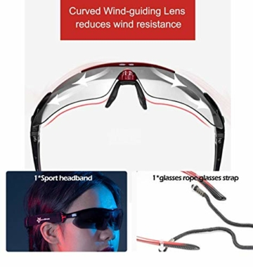 ROCKBROS Polarisierte Brillen Fahrradbrillen Sportbrillen für Outdoor-Sport Radfahren Laufen Angeln Golf - 7