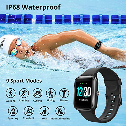 Smartwatch, Fitness Tracker Uhr 1.3" HD Voll Touchscreen, Damen Herren Uhren Watch für Android IOS, IP68 Fitness Uhr mit Pulsmesser Schlafmonitor Stoppuhr Musiksteuerung, Sportuhr Aktivitätstracker - 5