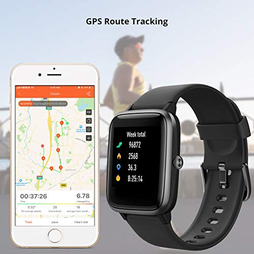 Smartwatch, Fitness Tracker Uhr 1.3" HD Voll Touchscreen, Damen Herren Uhren Watch für Android IOS, IP68 Fitness Uhr mit Pulsmesser Schlafmonitor Stoppuhr Musiksteuerung, Sportuhr Aktivitätstracker - 7