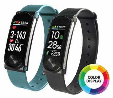 SportPlus Fitness Tracker mit Farbdisplay, Pulsmesser, Schrittzähler, Schlafüberwachung, Weckerfunktion, OLED-Display, für iOS und Android, Lange Akkulaufzeit, sehr leicht, SP-AT-BLE-100 - 2