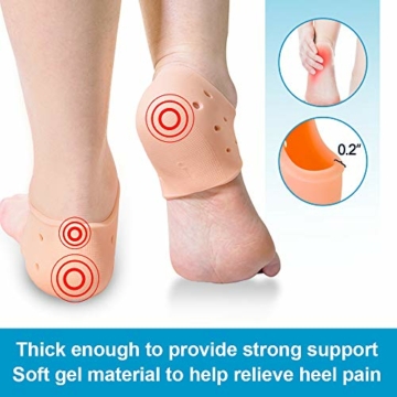 Sumiwish 6 STÜCKE Fersenschutz Socken, Gel Fersensocken Hautpflege, Silikon Fersenpolster, Reduzieren Druck auf Ferse und Schmerzlindern der Füße - 4
