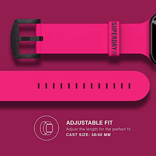 Superdry Watch Armband Kompatibel mit Apple Watch, Nylon-Gewebearmband, Bequeme, Flexible Passform, Smart Watch Armband Ideal für Sport, Fitness, Laufen, 38/40 mm Rosa - 4