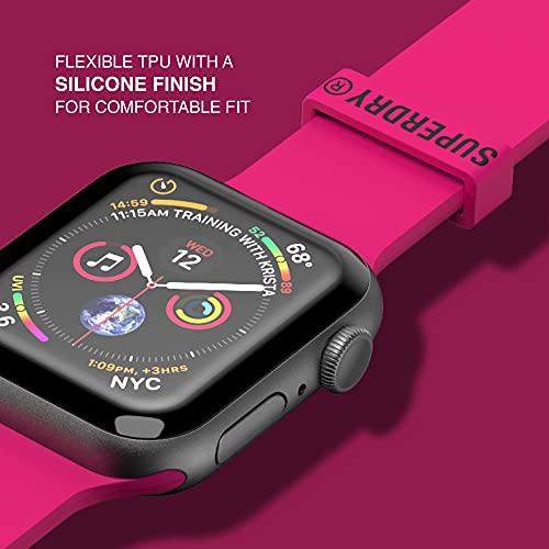 Superdry Watch Armband Kompatibel mit Apple Watch, Nylon-Gewebearmband, Bequeme, Flexible Passform, Smart Watch Armband Ideal für Sport, Fitness, Laufen, 38/40 mm Rosa - 5