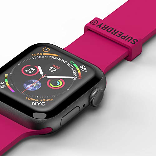 Superdry Watch Armband Kompatibel mit Apple Watch, Nylon-Gewebearmband, Bequeme, Flexible Passform, Smart Watch Armband Ideal für Sport, Fitness, Laufen, 38/40 mm Rosa - 7