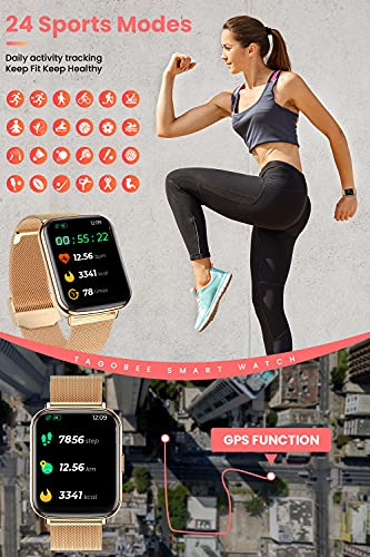 TagoBee Smartwatch Damen, 1.69 Zoll Fitness Tracker Wasserdicht IP68 Fitnessuhr Damen mit Schrittzähler, Schlafmonitor, Pulsuhr, Blutsauerstoff Smart Watch Sportuhr Armbanduhr für iOS Android Handy - 4