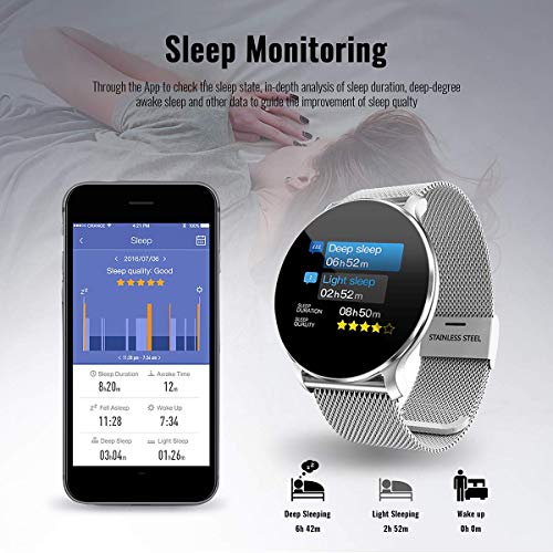 TagoBee TB11 IP68 wasserdichte SmartWatch HD Touchscreen Fitness Tracker Unterstützung Blutdruck Herzfrequenz Schlafüberwachung Schrittzähler kompatibel mit Android und IOS - 4