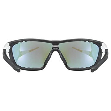 uvex Unisex – Erwachsene, sportstyle 706 Sportbrille, black mat white/blue, one size - 4
