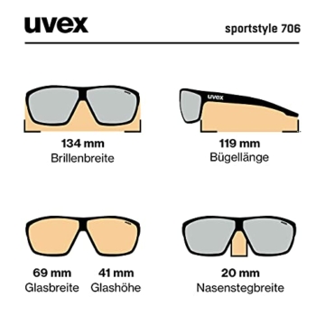 uvex Unisex – Erwachsene, sportstyle 706 Sportbrille, black mat white/blue, one size - 5
