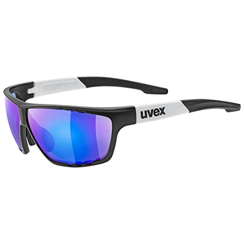 uvex Unisex – Erwachsene, sportstyle 706 Sportbrille, black mat white/blue, one size - 1