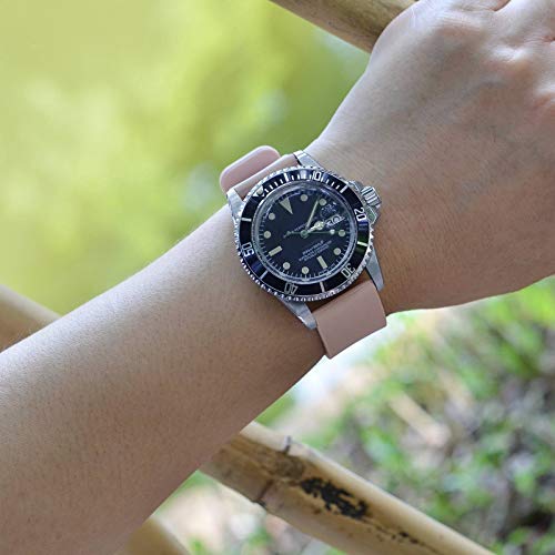 WOCCI 18mm Silikon Uhrenarmband mit Rosegold Schnalle, Schnellverschluss Armband (Hellrosa) - 6