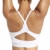 Yaavii Damen Sport BH ohne Bügel Gepolstert Yoga BH Push Up Frauen Bustier Atmungsaktiv Elastizität Sport Bra Top Weiß2 M - 1