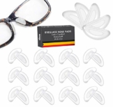 12 Paare Brille Nasenpads Silikon, D Form Stick Brille Nasen Pads, Rutschfeste Selbstklebende Nasenpads, 16 mm (Klar) - 1