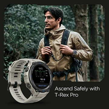 Amazfit T Rex Pro Smartwatch mit GPS, 1,3 Zoll AMOLED Display Sportuhr mit 10 ATM wasserdicht, SpO2, 24h Herzfrequenzmessung, bis zu 18 Tage Akku, 100 Sportmodi für Herren Damen - 3