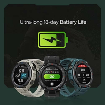 Amazfit T Rex Pro Smartwatch mit GPS, 1,3 Zoll AMOLED Display Sportuhr mit 10 ATM wasserdicht, SpO2, 24h Herzfrequenzmessung, bis zu 18 Tage Akku, 100 Sportmodi für Herren Damen - 4