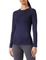 Amazon-Marke: AURIQUE Damen Sport Top Long Sleeve, Blau (Navy), M - 1