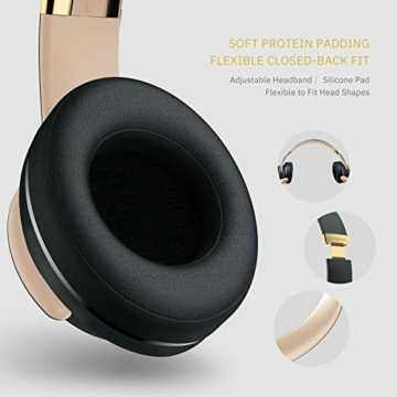 DOQAUS Bluetooth Kopfhörer Over Ear, [Bis zu 52 Std] Kabellose Kopfhörer mit 3 EQ-Modi, HiFi Stereo Faltbare Headset mit Mikrofon, weiche Ohrpolster für iPhone/ipad/Android/Laptops (Asphaltgrau) - 3